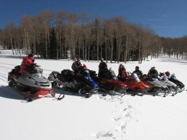 Group spring snow ride